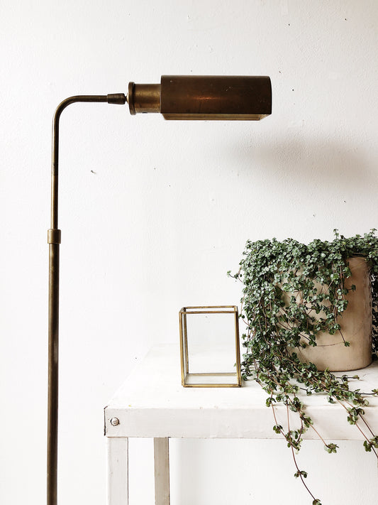Vintage Worn Brass Floor Lamp