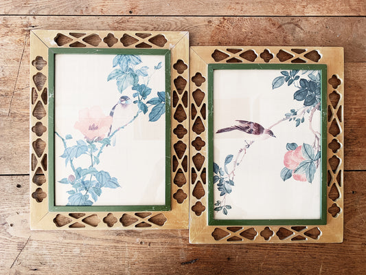 Vintage Framed Botanical/Bird Prints