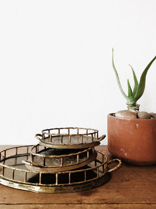 Nesting Vintage Brass Trays