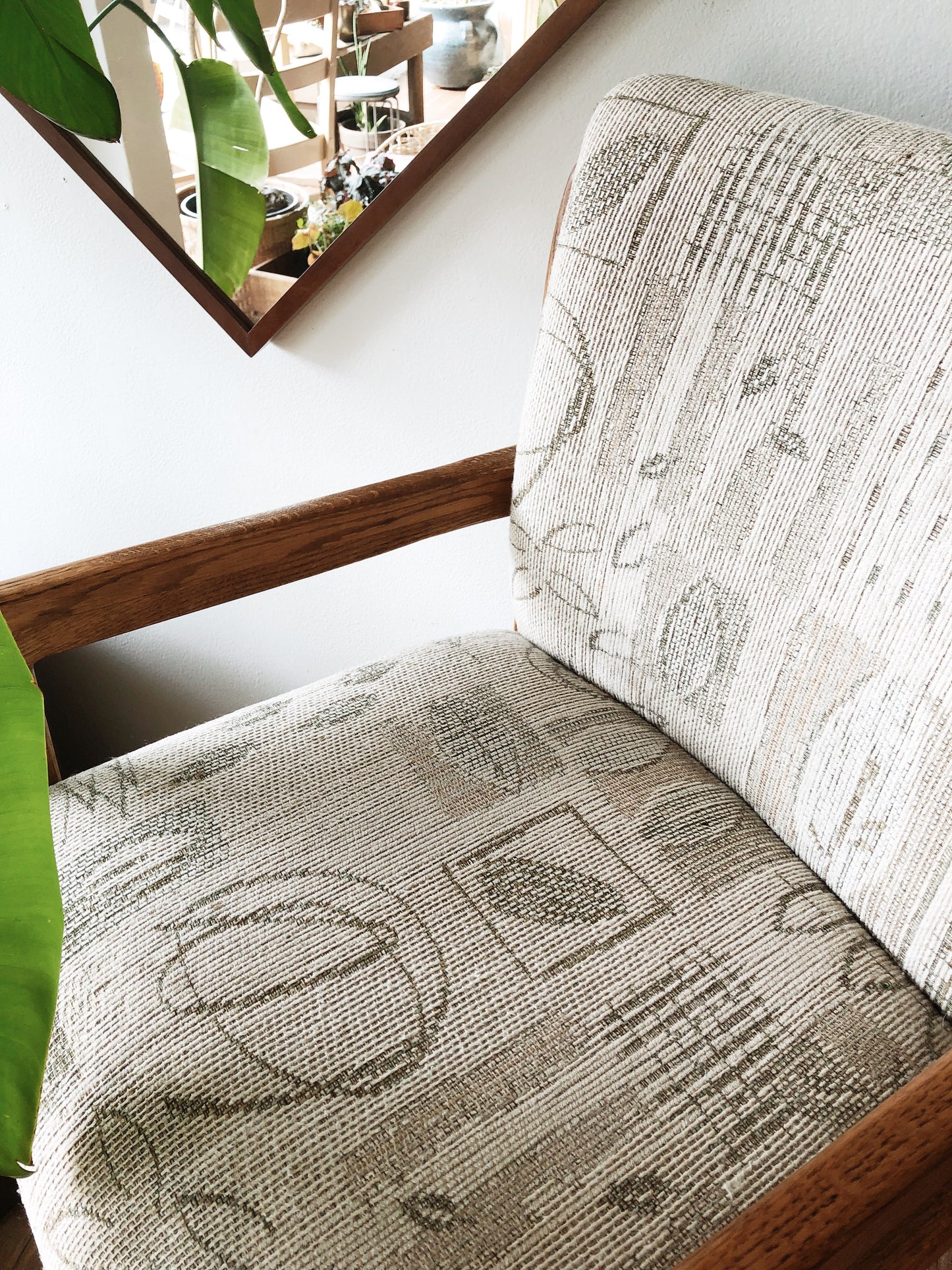 Pair Vintage Oak Swivel Bar Stools