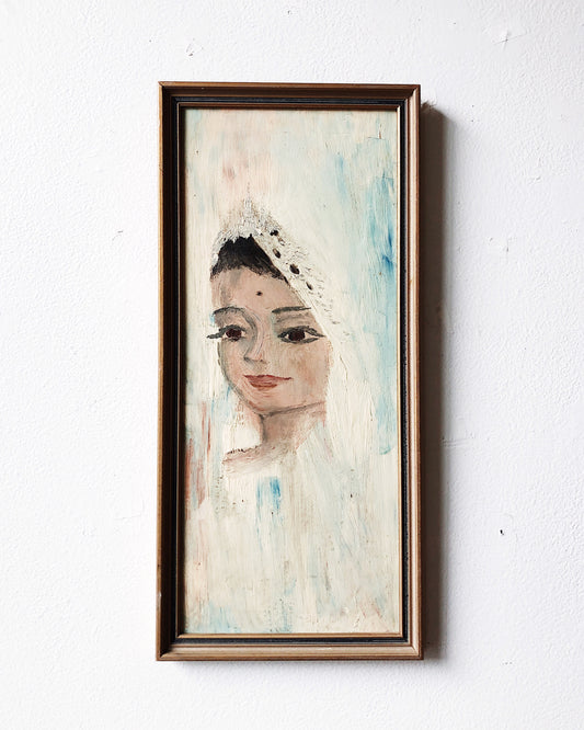 Lovely Vintage Portrait Oil Painting