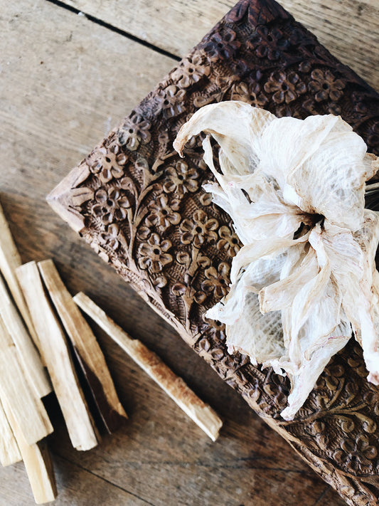 Vintage Carved Wood Box
