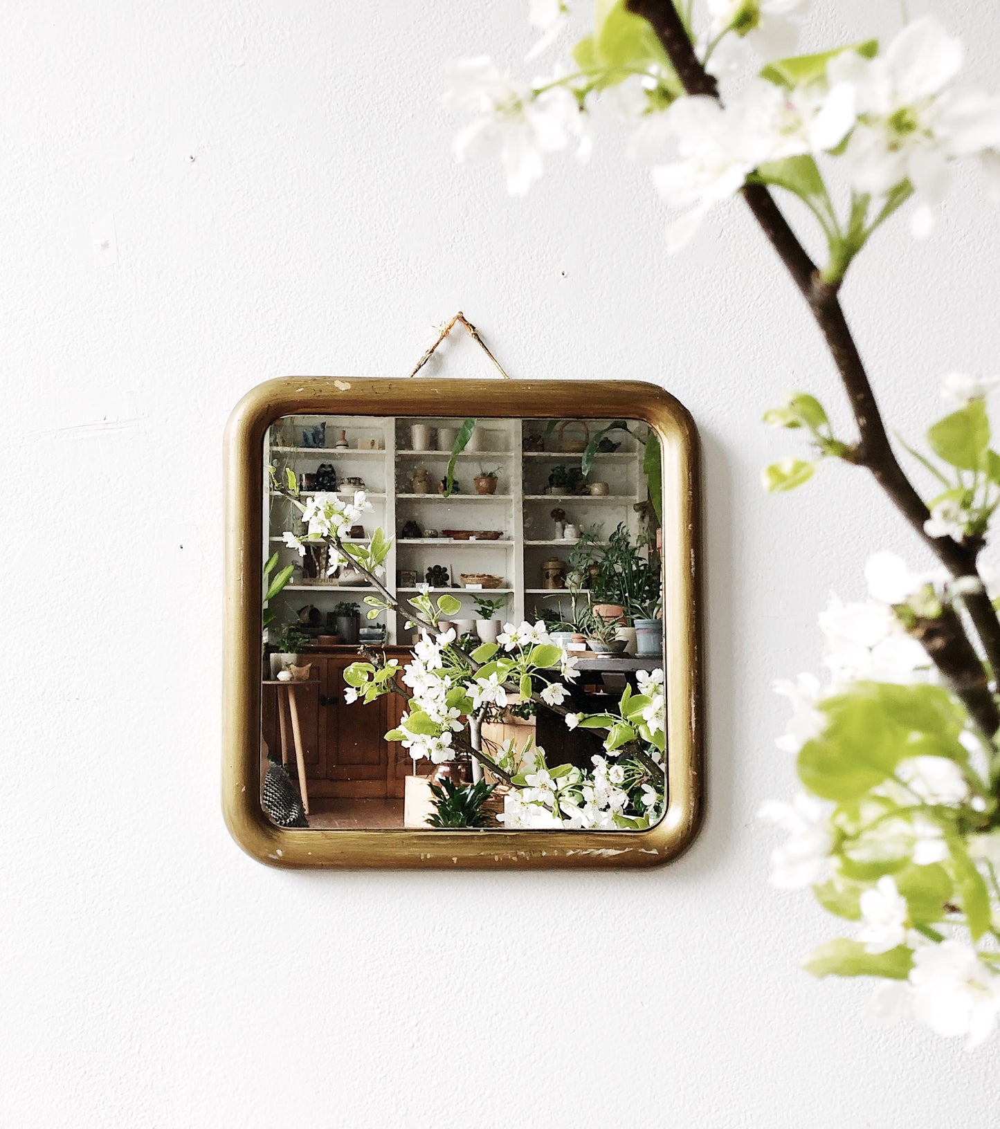 Vintage Gold Leafed Resin Mirror