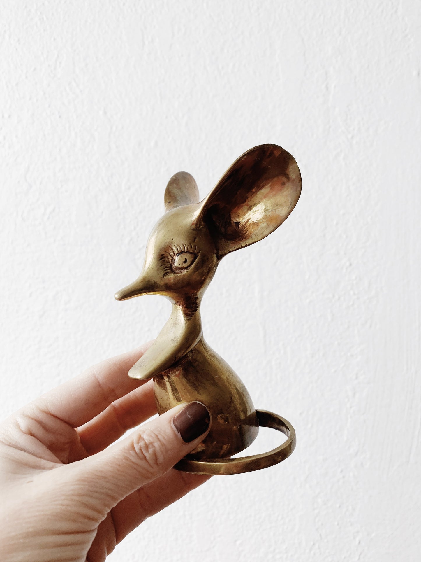 Vintage Solid Brass Mouse