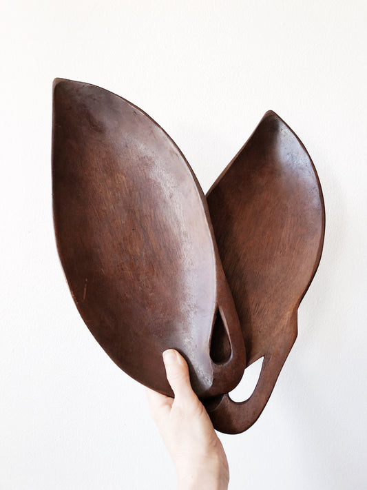 Vintage Mid Century Palm Leaf Trays