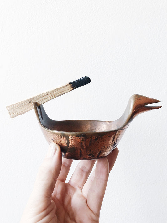 Mid Century Copper Incense Burner