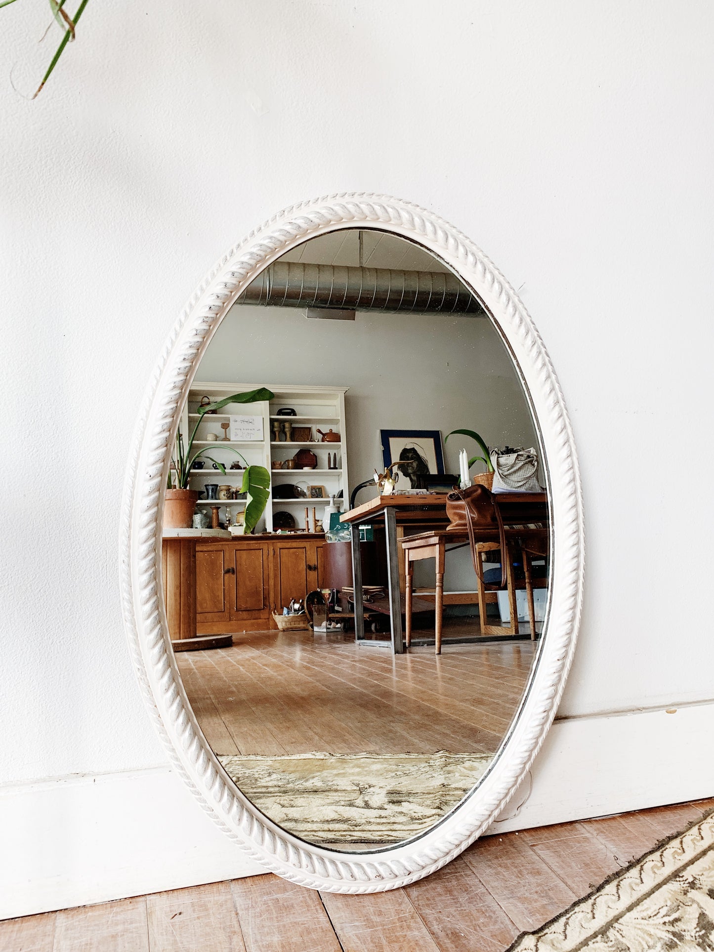 Large Vintage Oval Mirror