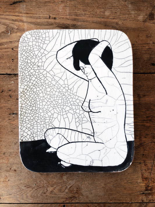 Vintage Ceramic Nude Plaque
