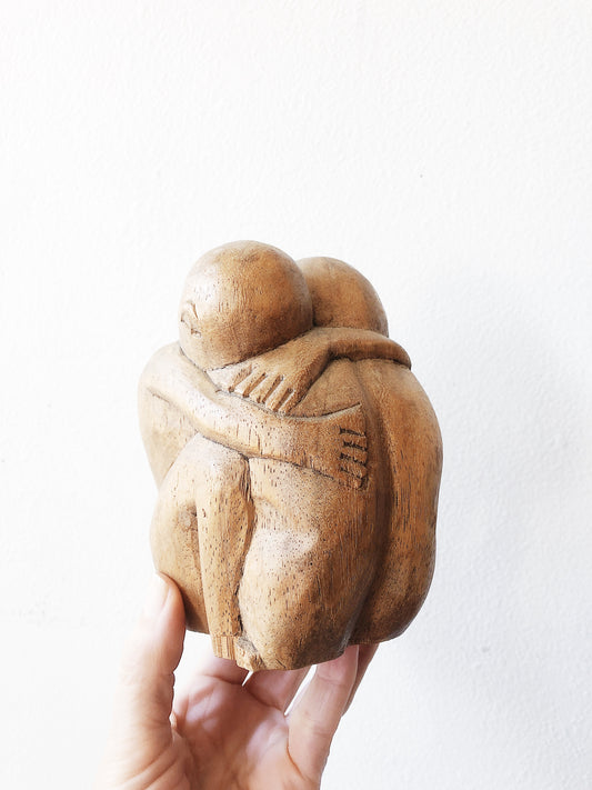 Vintage Carved Huggers Sculpture