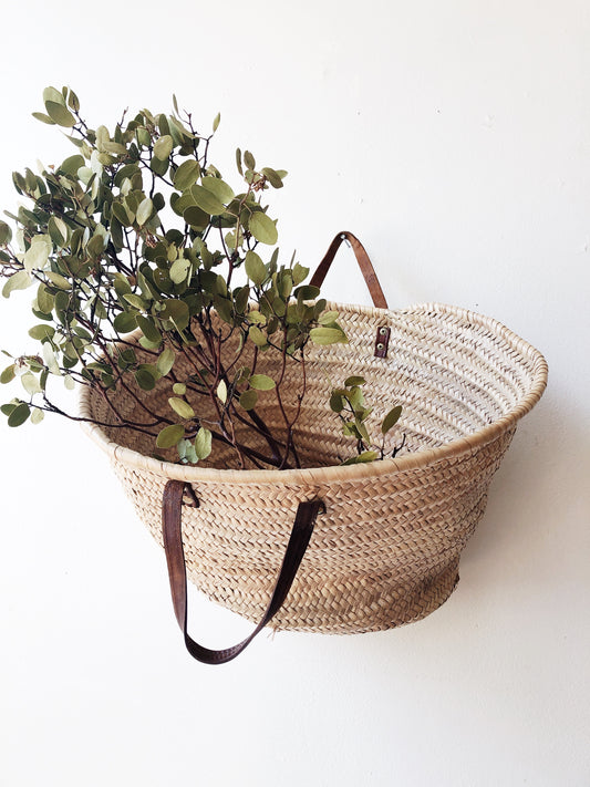Seagrass Market Tote with Leather