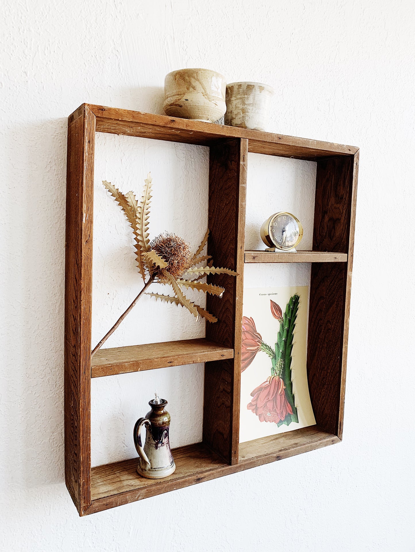 Handmade Vintage Wood Cubby Shelf