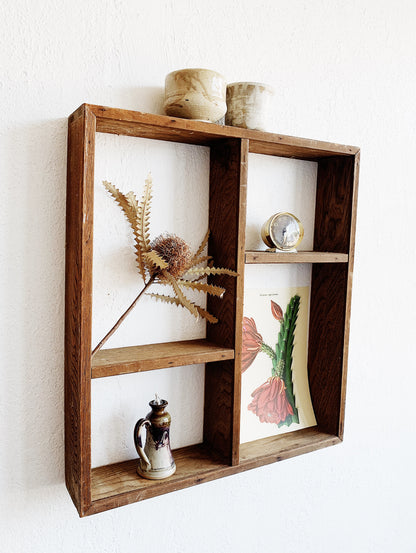 Handmade Vintage Wood Cubby Shelf