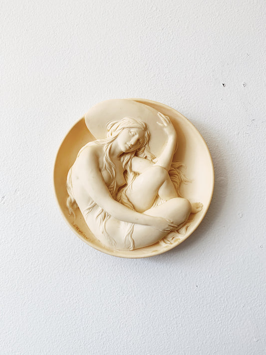 Sculpted Alabaster 3D Plate, ‘Erato’