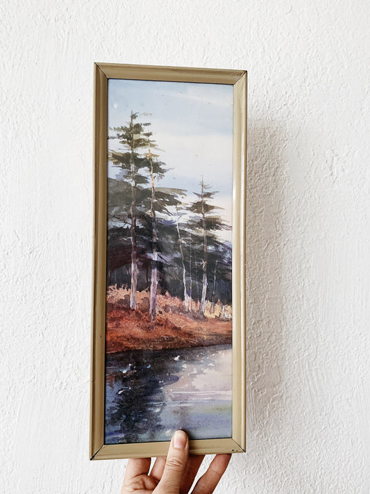 Vintage Framed Watercolor Painting