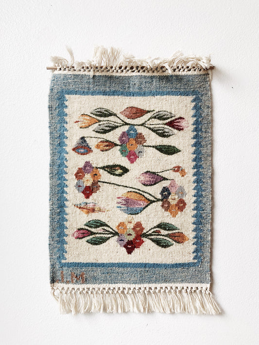 Vintage Handwoven Floral Weaving