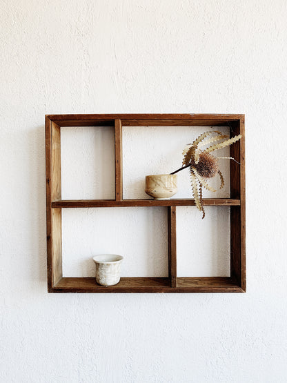 Handmade Vintage Wood Cubby Shelf