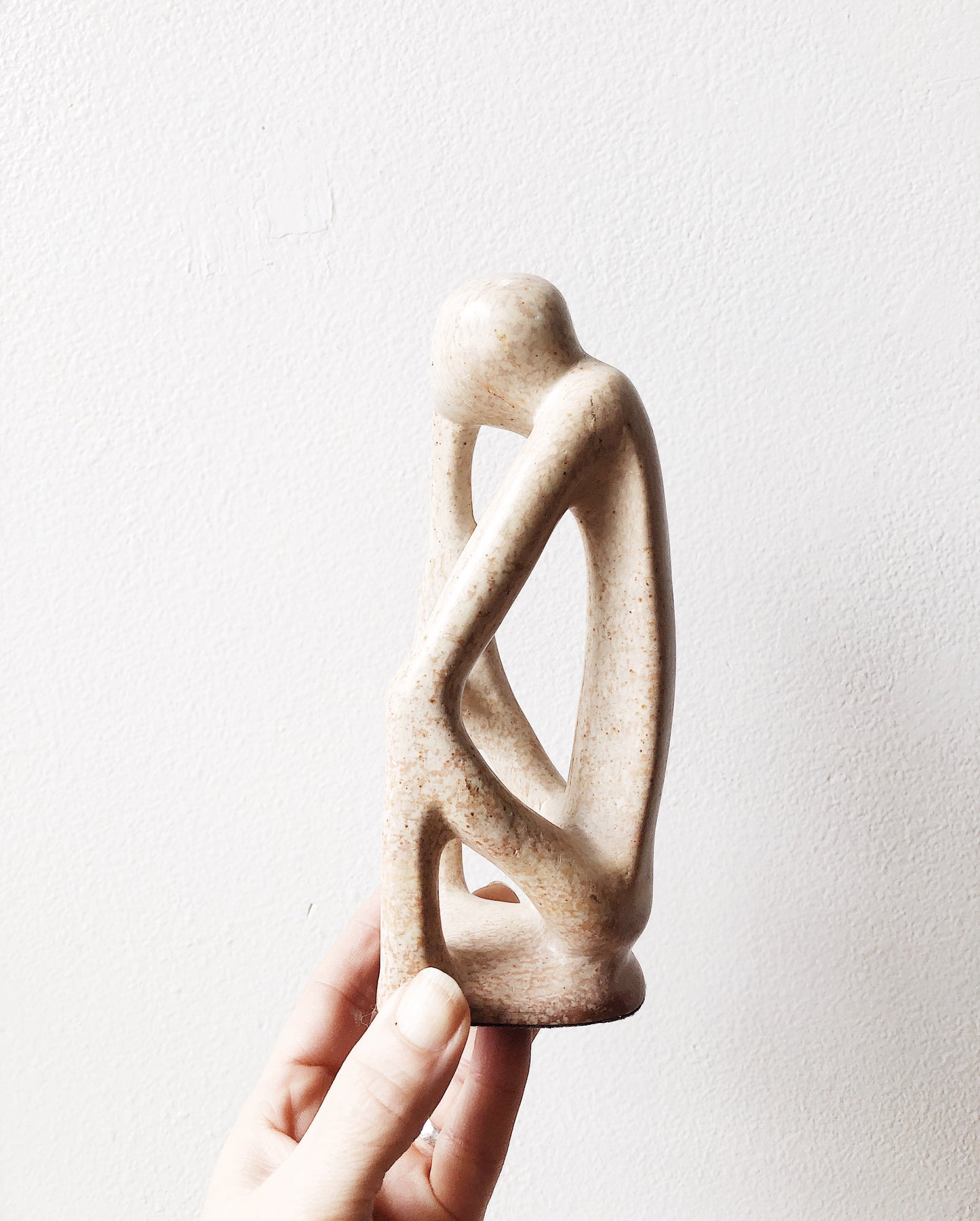 Vintage Soapstone Thinker Sculpture