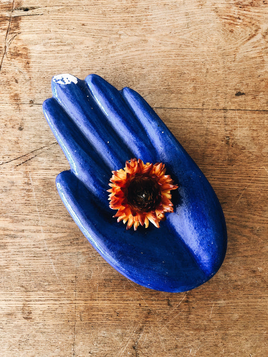 Vintage Mexican Ceramic Hamsa Dish