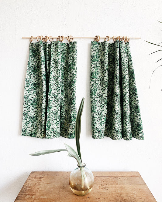 Vintage Floral Cotton Cafe Curtains