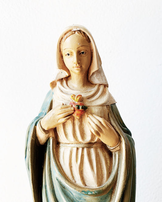 Vintage Sacred Heart Mary Statue