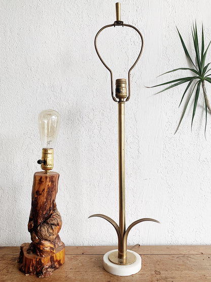 Vintage Handmade Wood Burl Lamp