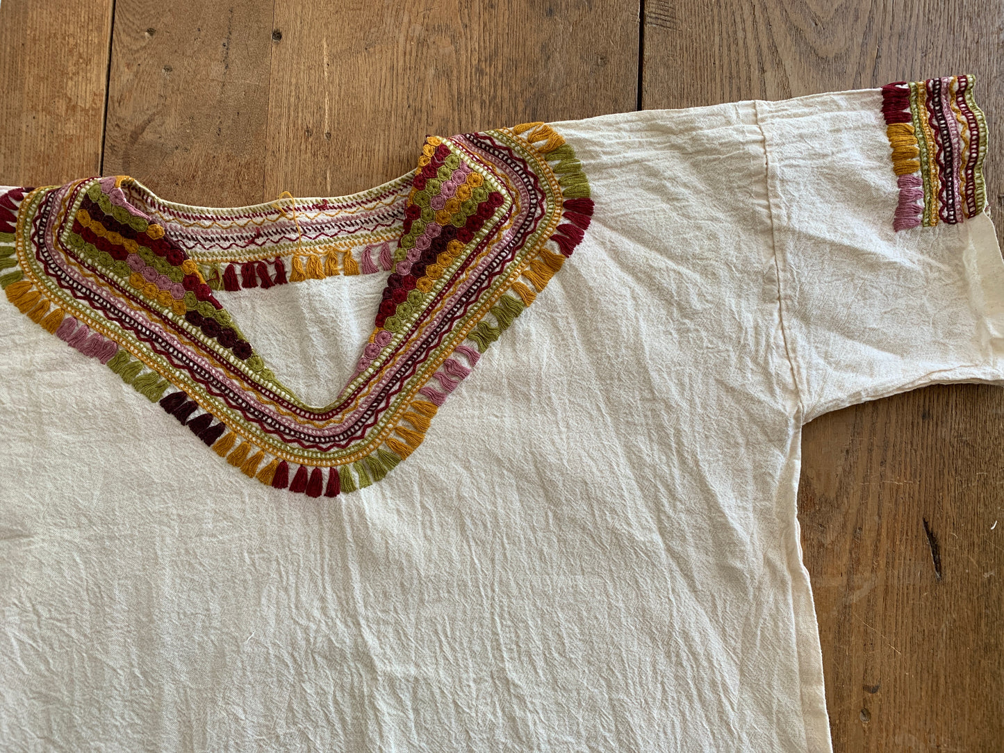 Vintage Embroidered Cotton Gauze Top