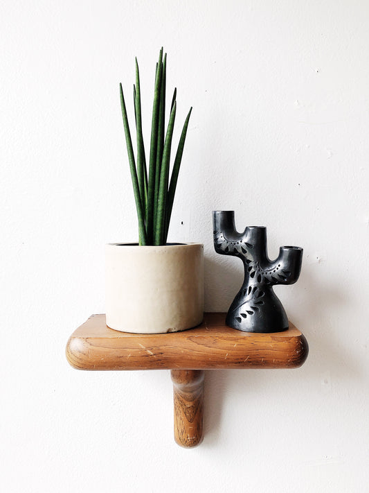 Oaxacan Black Clay Cactus Candelabra