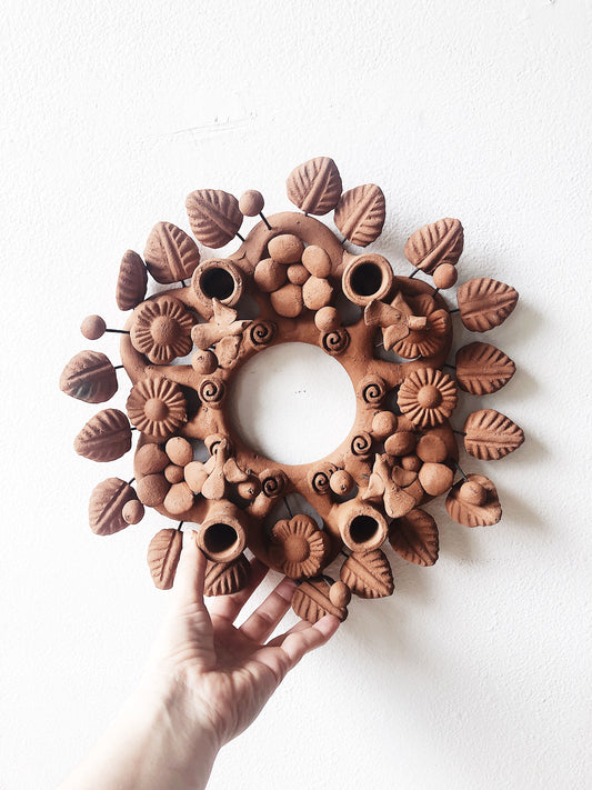 Vintage Mexican Clay Candle Ring