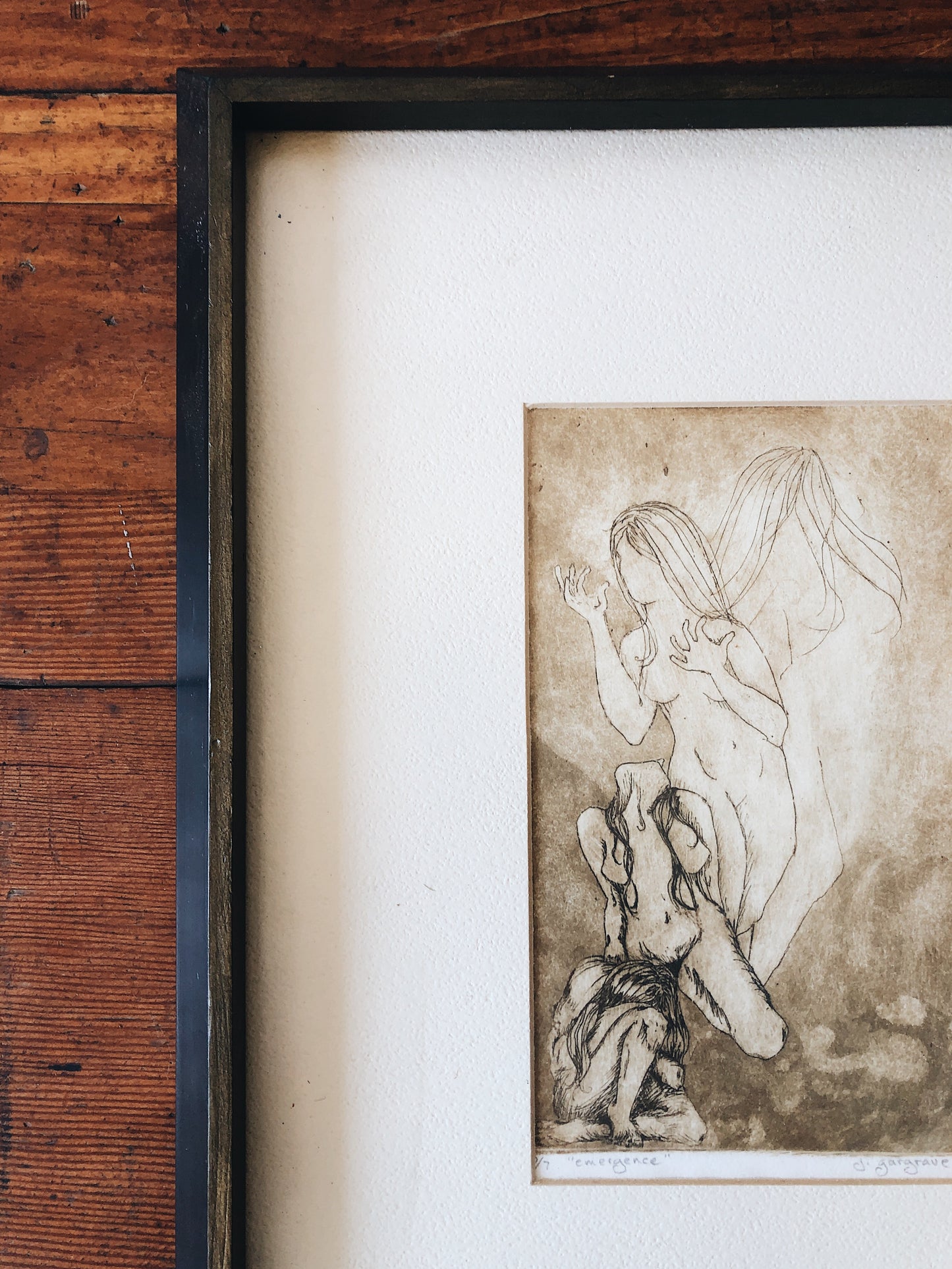 Vintage Framed Engraving ‘Emergence’