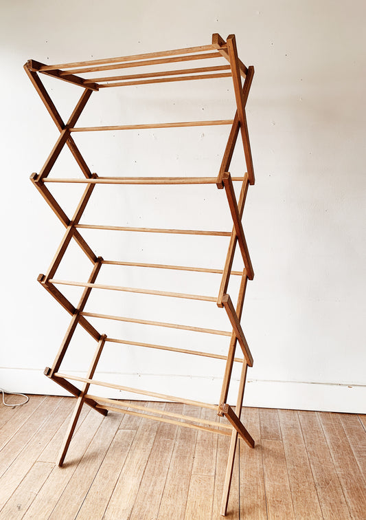 Large Vintage Collapsible Wood Drying Rack